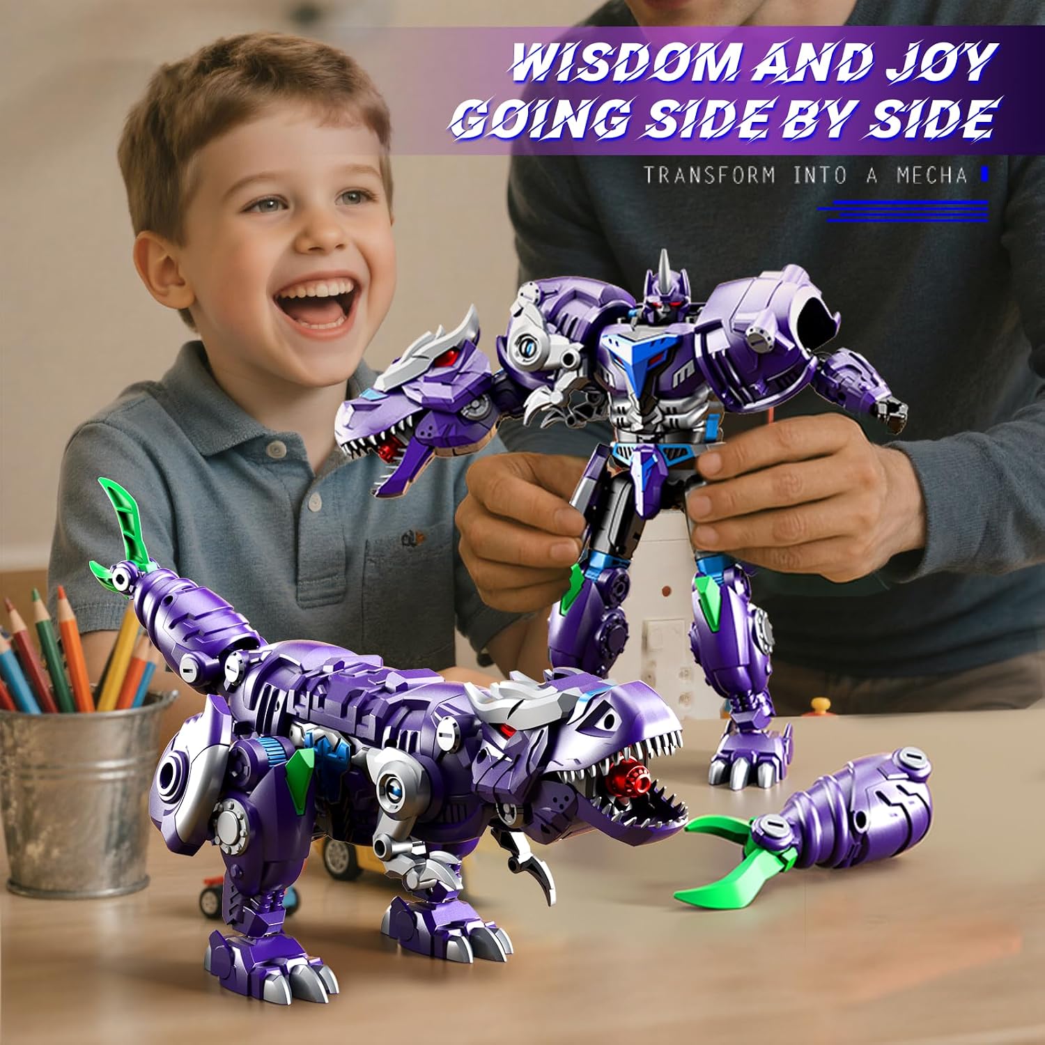 Detalle 2 de Resosese Transforming Robot Dinosaur Toy for Kids 🤖