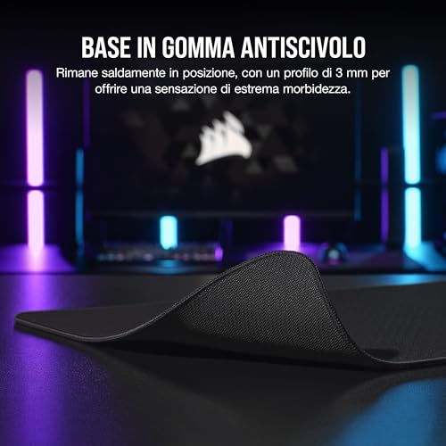 Detalle de Corsair MM500 v2 Tessuto Ibrido: tappetino da gaming esteso 930 x 300 mm