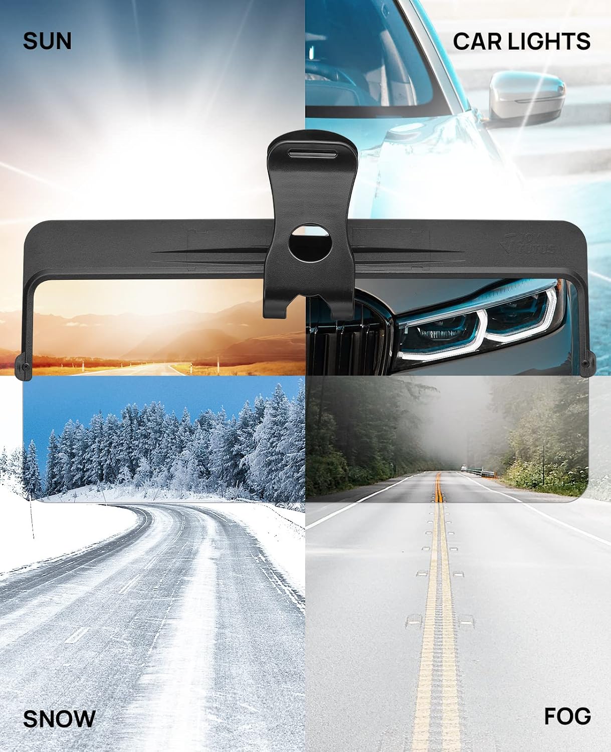 Detalle de JOYTUTUS Polarized Car Sun Visor Extender, 2-Pack