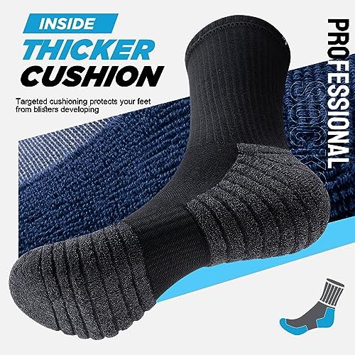 Detalle de TANSTC Chaussettes de sport montantes 43-46, noires, coton respirant