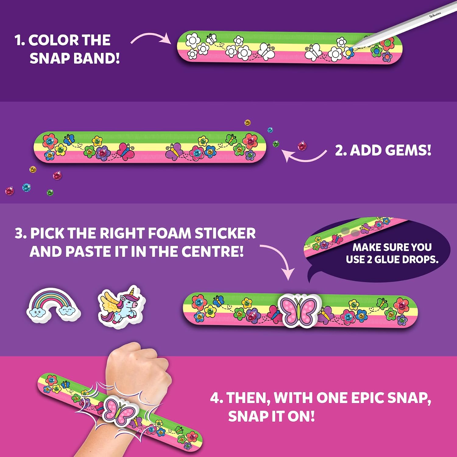 Thumbnail 5 de Skillmatics DIY Snap Bandz 8 pack 8.6