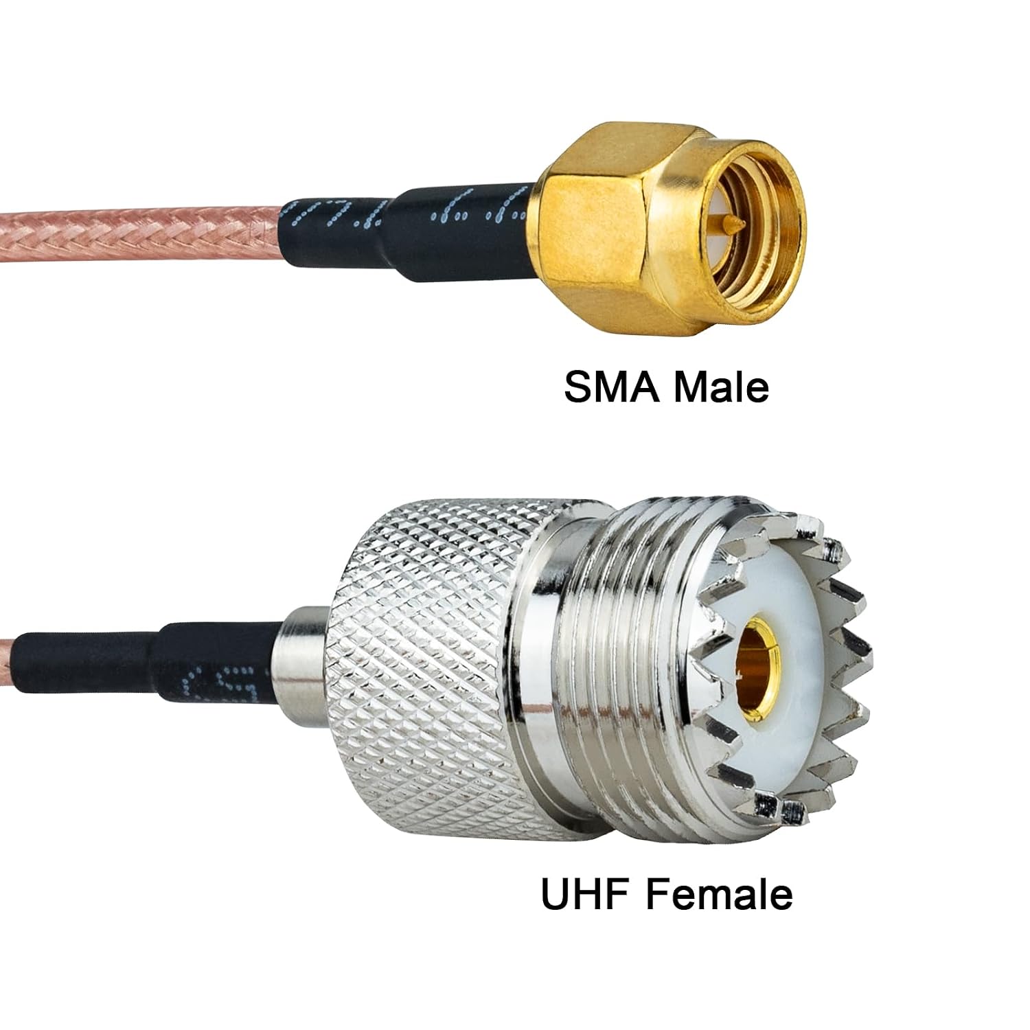Detalle 2 de urcianow RF Coaxial Cable SMA Male to UHF Female 100 cm cable 📡