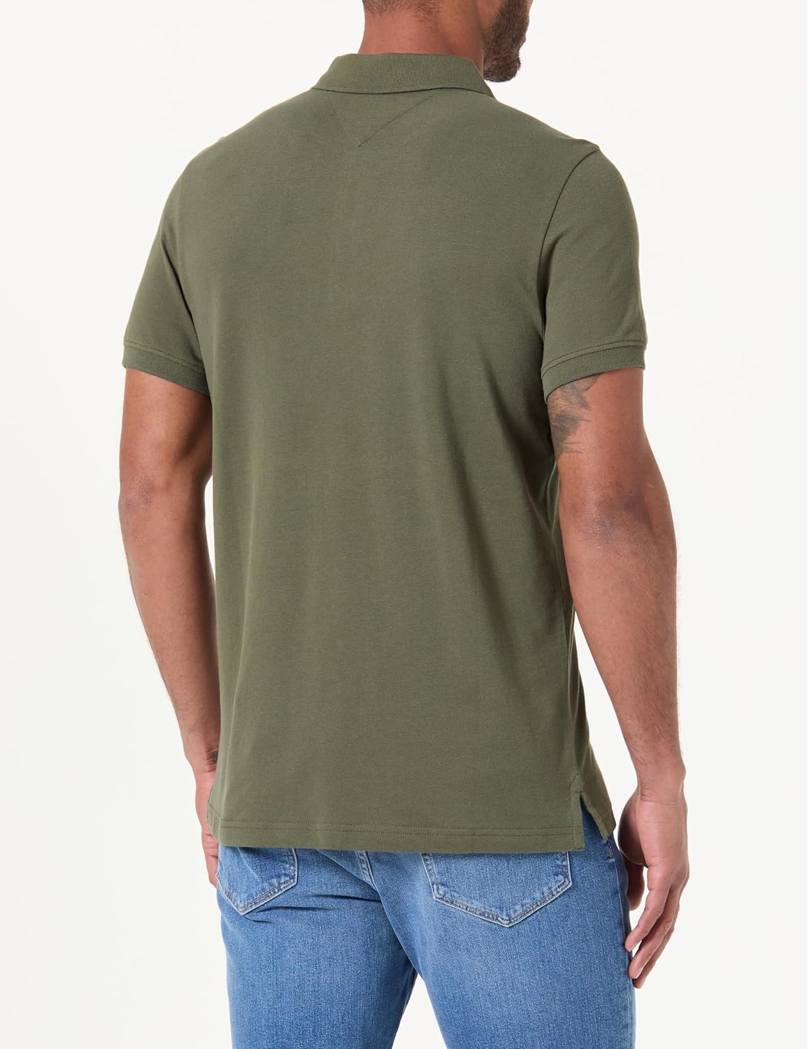 Detalle de Tommy Jeans Polo homme à manches courtes slim fit, col en tricot côtelé