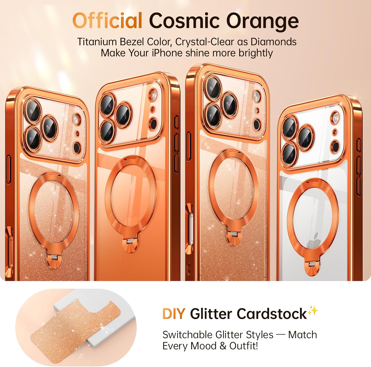 Detalle 2 de iPhone 17 Pro Cosmic Orange case with 16FT protection