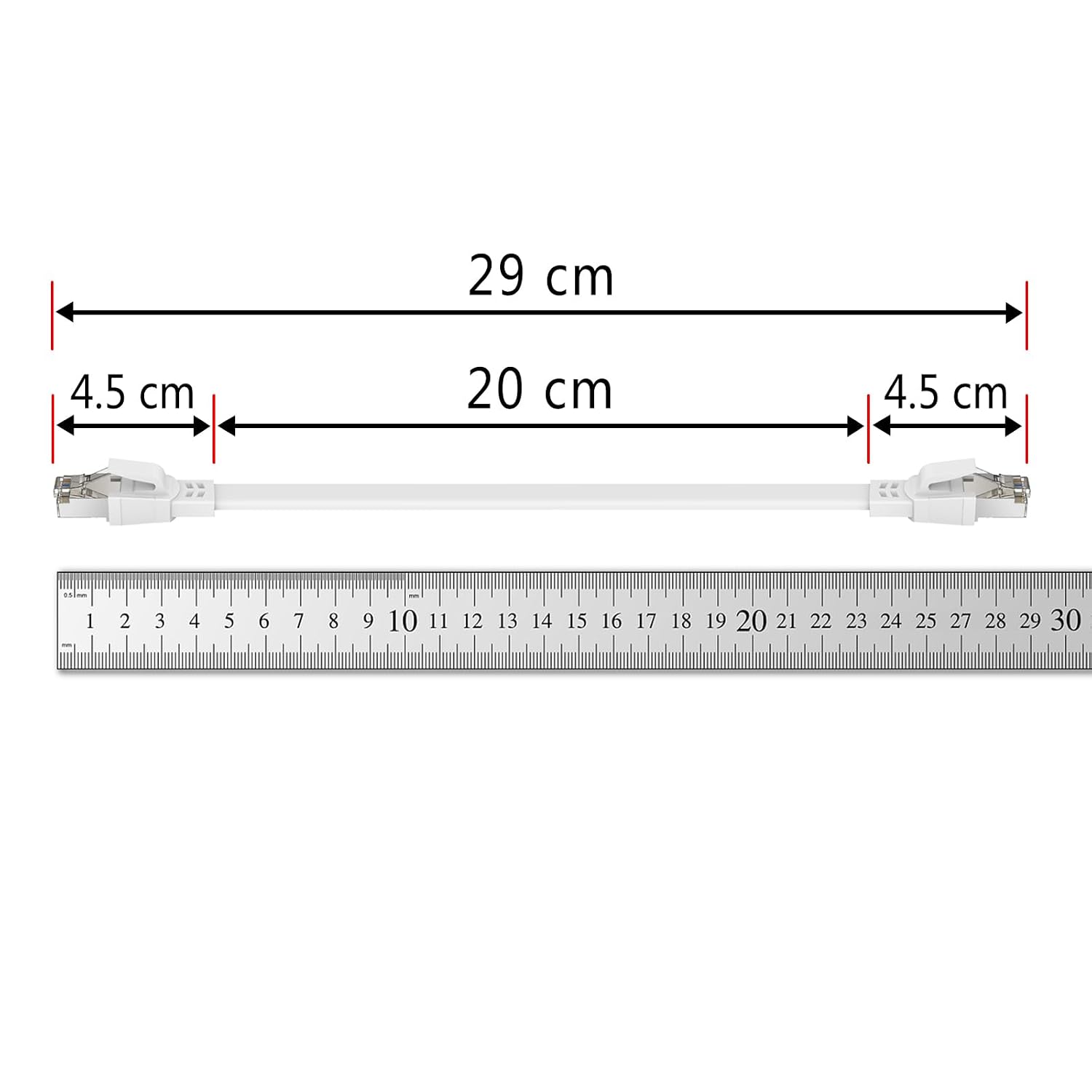 Detalle 2 de Ercielook LAN-Kabel 0,2 m (5er-Set) – Cat8, 40 Gbit/s, wetterfest & UV-beständig