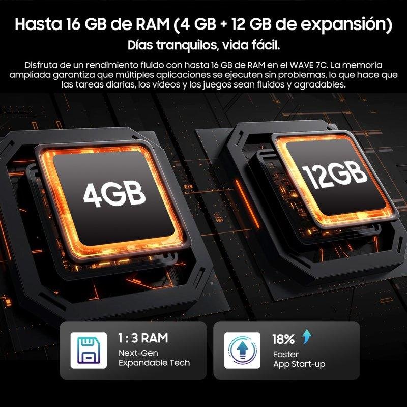 Detalle 2 de Blackview Wave 7C 4G con 4GB/64GB y pantalla de 6,56 pulgadas (Negro)