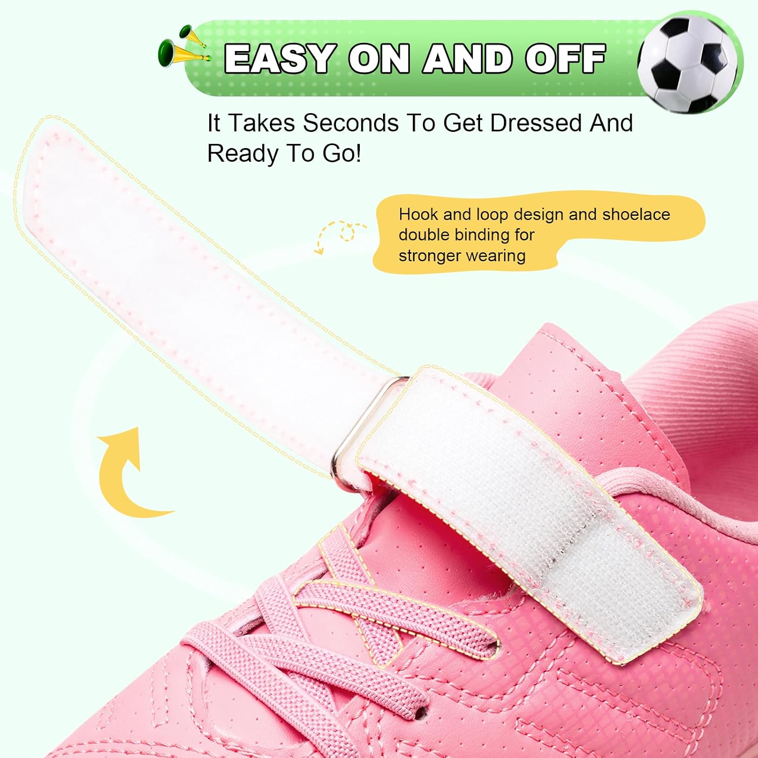 Detalle de BUWTDAY Kids Soccer Cleats (Boys & Girls) for Firm Ground Youth Football Shoes