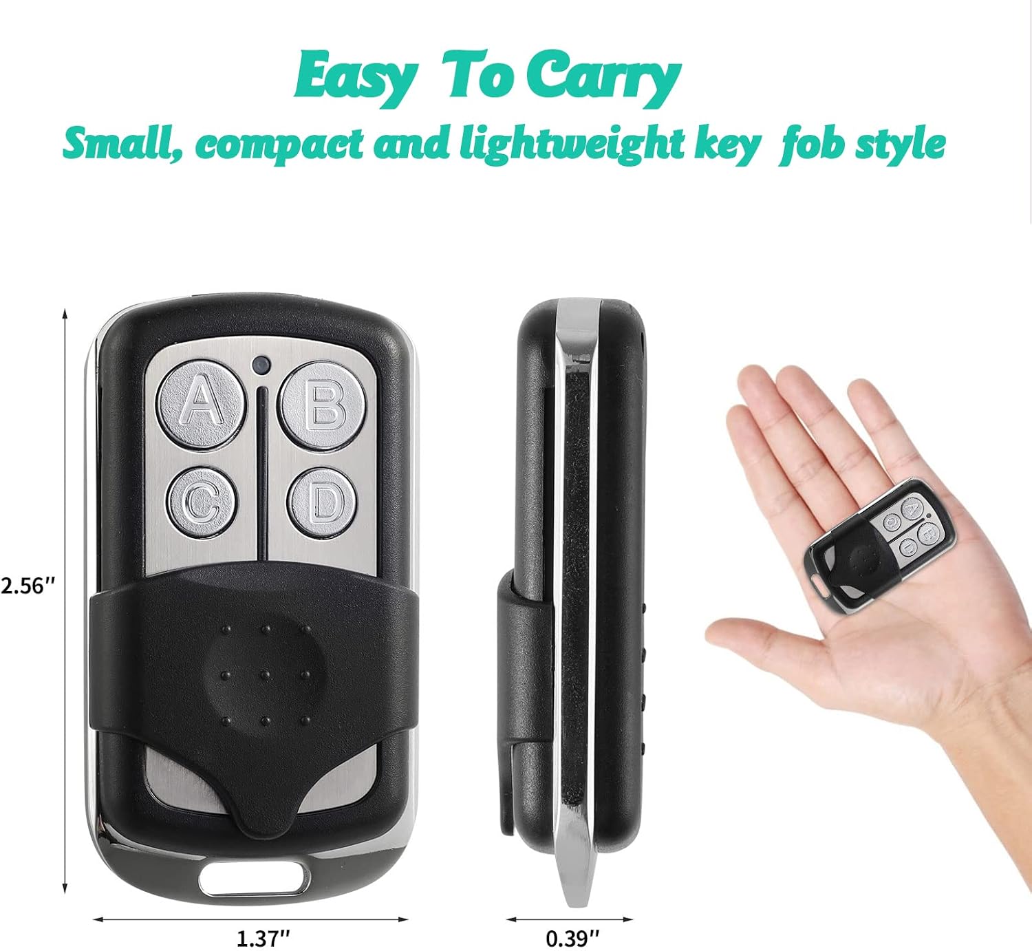 Thumbnail 4 de datonten RQBK9 Universal Garage Door Remote, 4-Button Keychain, 2-Pack