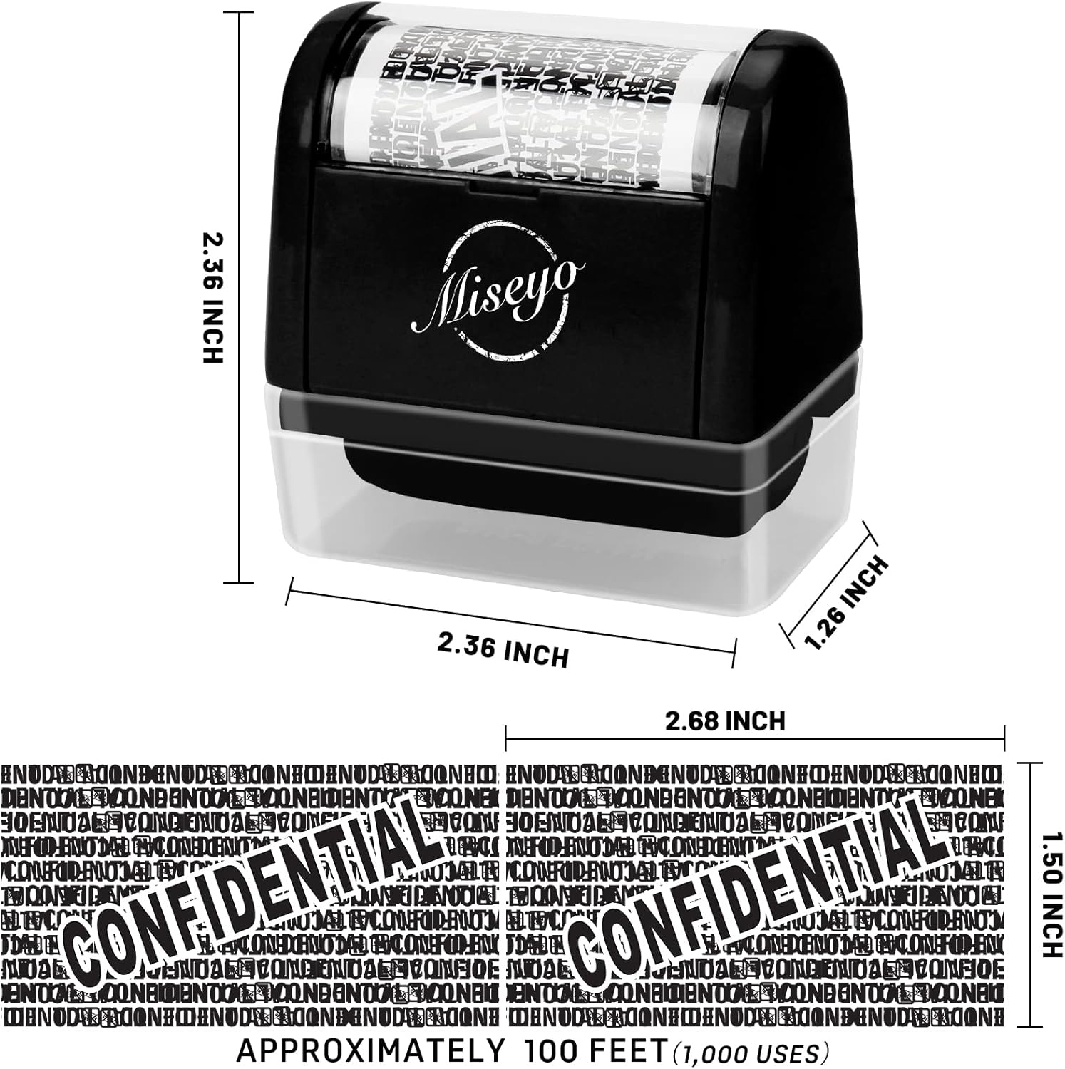 Thumbnail 1 de Miseyo Identity Theft Roller Stamp 1.5in