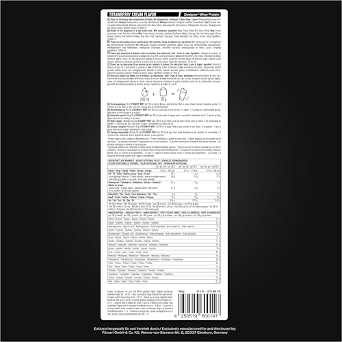 Detalle de ESN Designer Whey Protein Pulver Strawberry, 1 kg – Vielseitiges Molkenprotein aus Deutschland