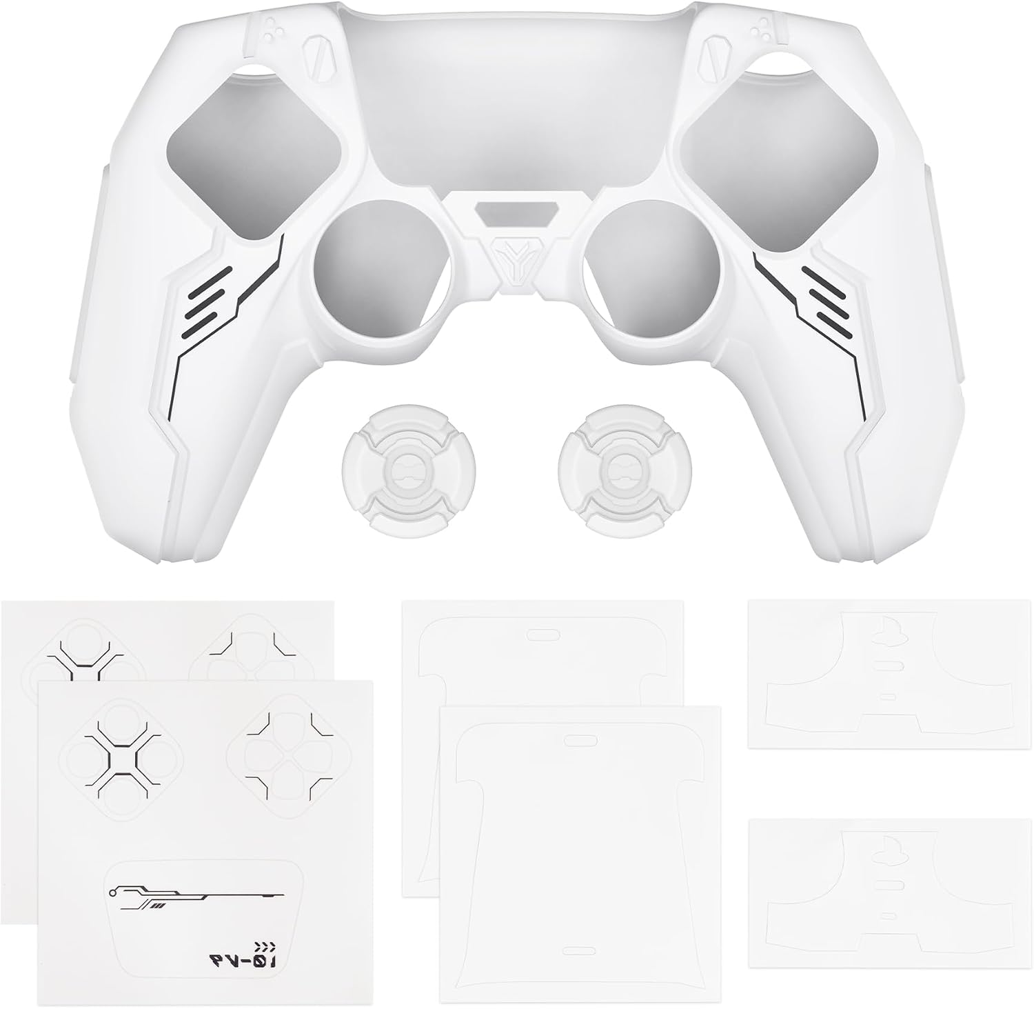 Thumbnail 6 de playvital Mecha Edition Silicone Cover for PS5 Controller (White) with Joystick Caps & Stickers