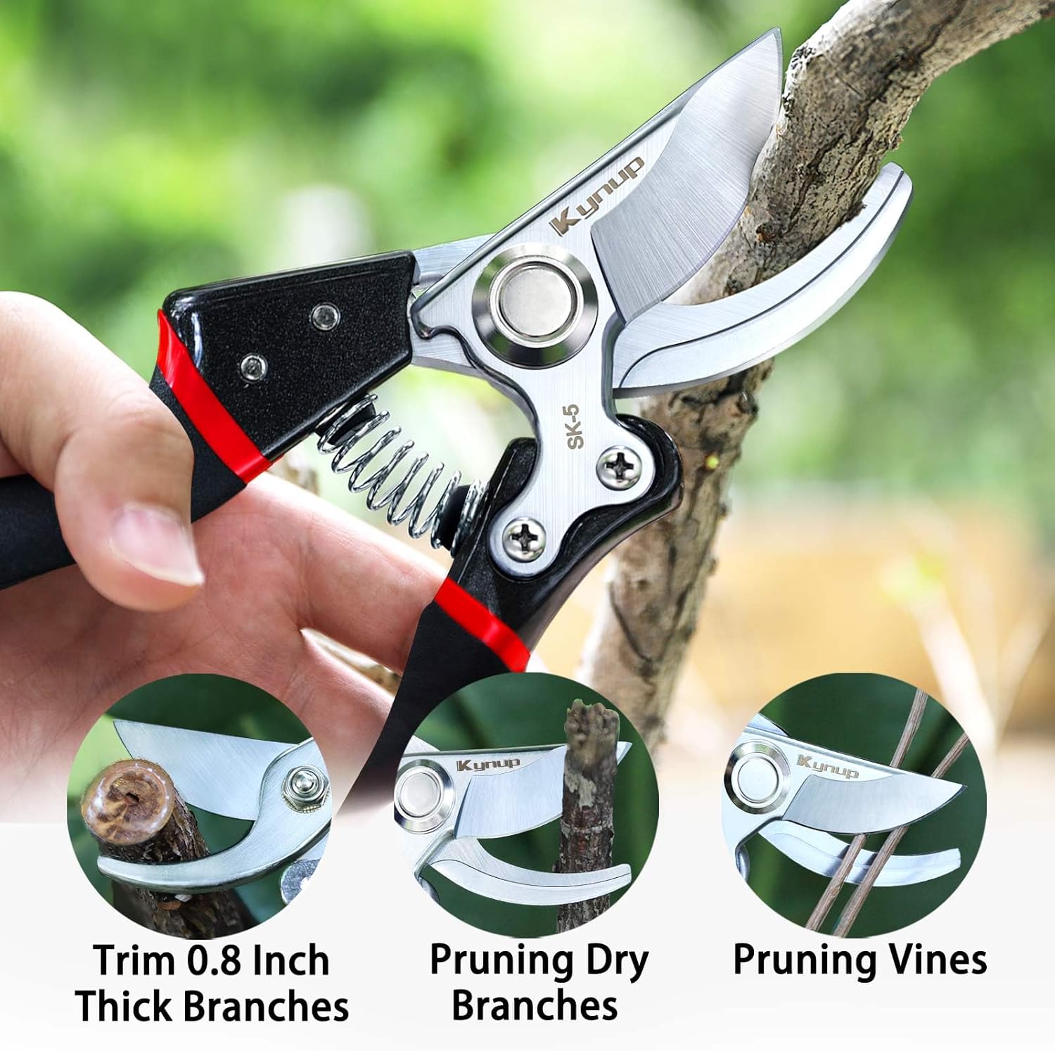 Thumbnail 3 de Kynup Profi Gartenschere mit SK-5 Stahl – Astschere bis 25 mm, rutschfester Ergonomie-Griff