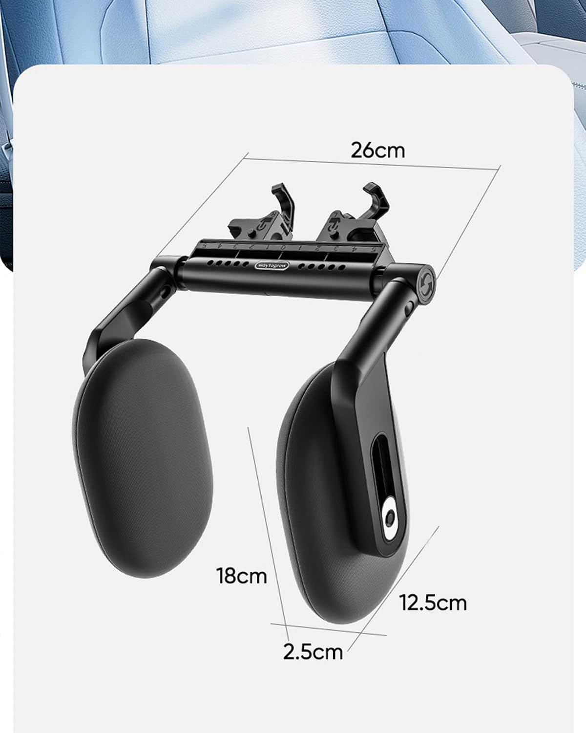 Thumbnail 1 de Kopfstütze Auto Kinder – 2026 Upgrade mit 360° Drehung, 3-Punkt-Verbindung und atmungsaktivem Memory-Foam
