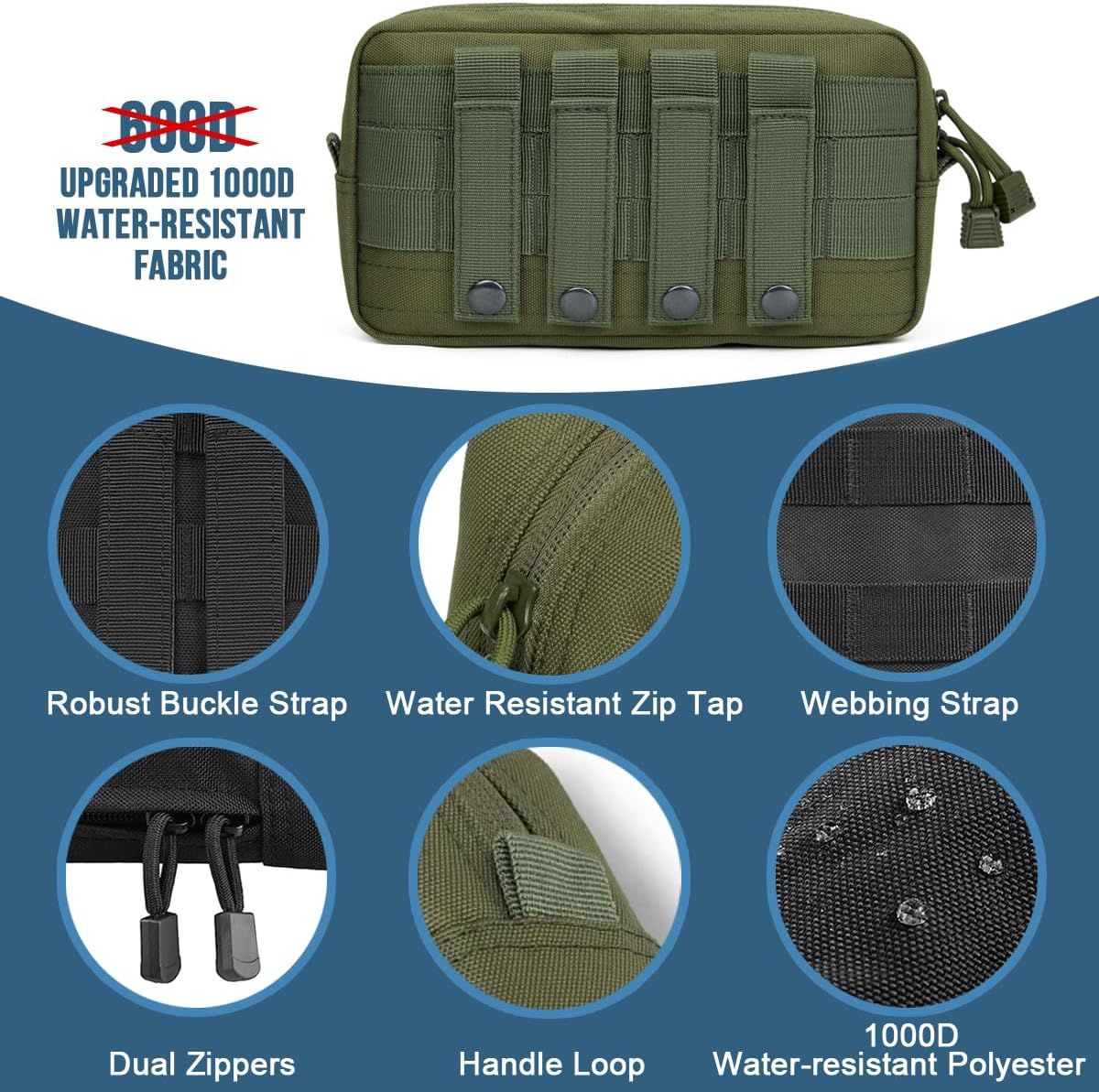 Thumbnail 2 de MUCHER EDC Pouch Molle Pouches Tactical Waist Bag (2 Pack) – Durable 1000D Utility Waist Pack