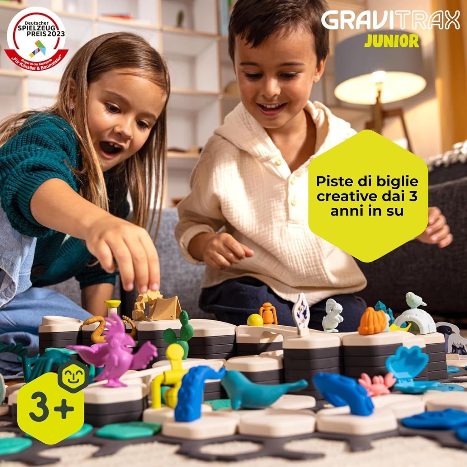 Detalle de Ravensburger Gravitrax Junior Extension Desert: pista biglie per bambini con 33 pezzi