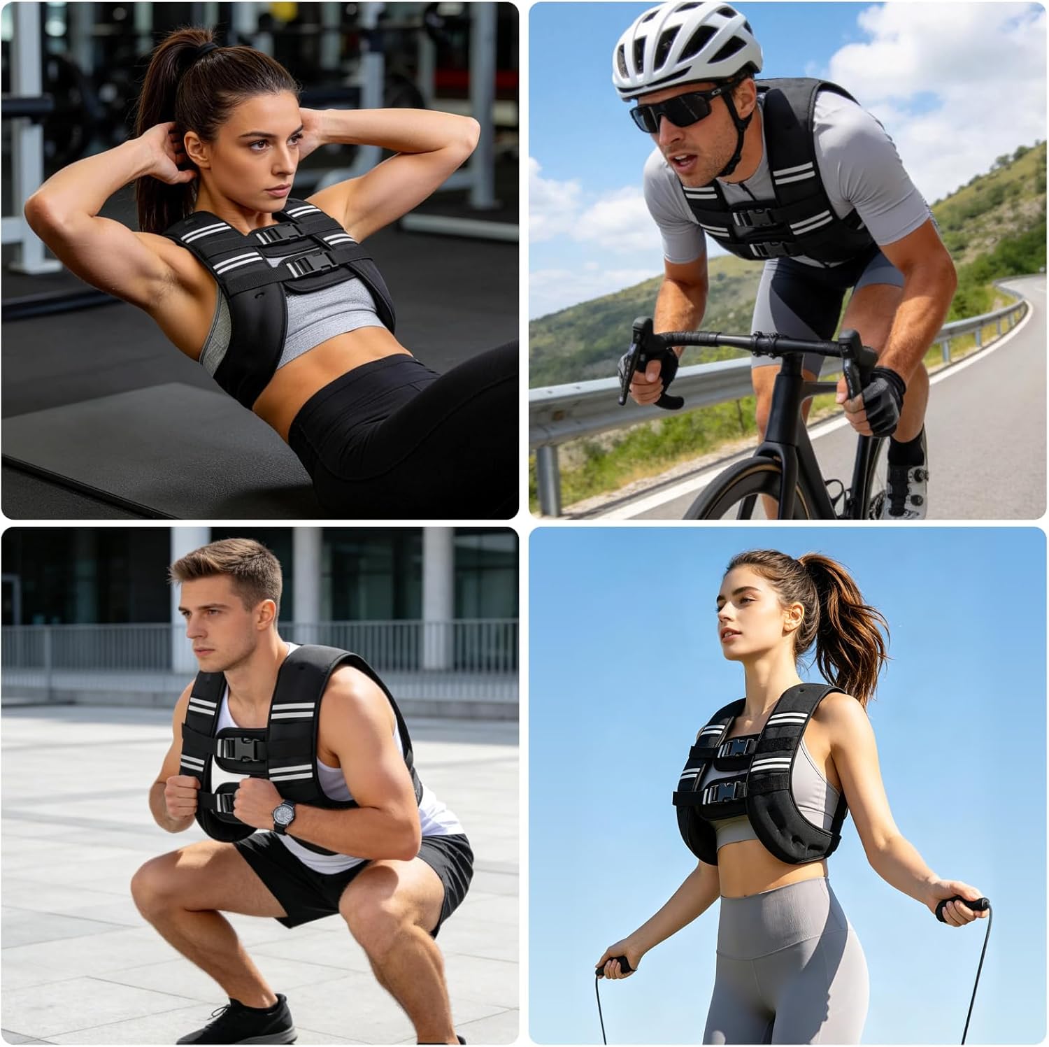 Thumbnail 4 de Zikopomi Weighted Vest – Adjustable 6–30 lb Vest with Reflective Stripes for Weight Training and Running