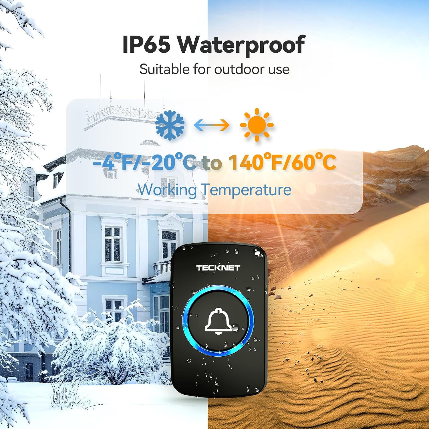 Thumbnail 2 de TECKNET Wireless Doorbell 400m range