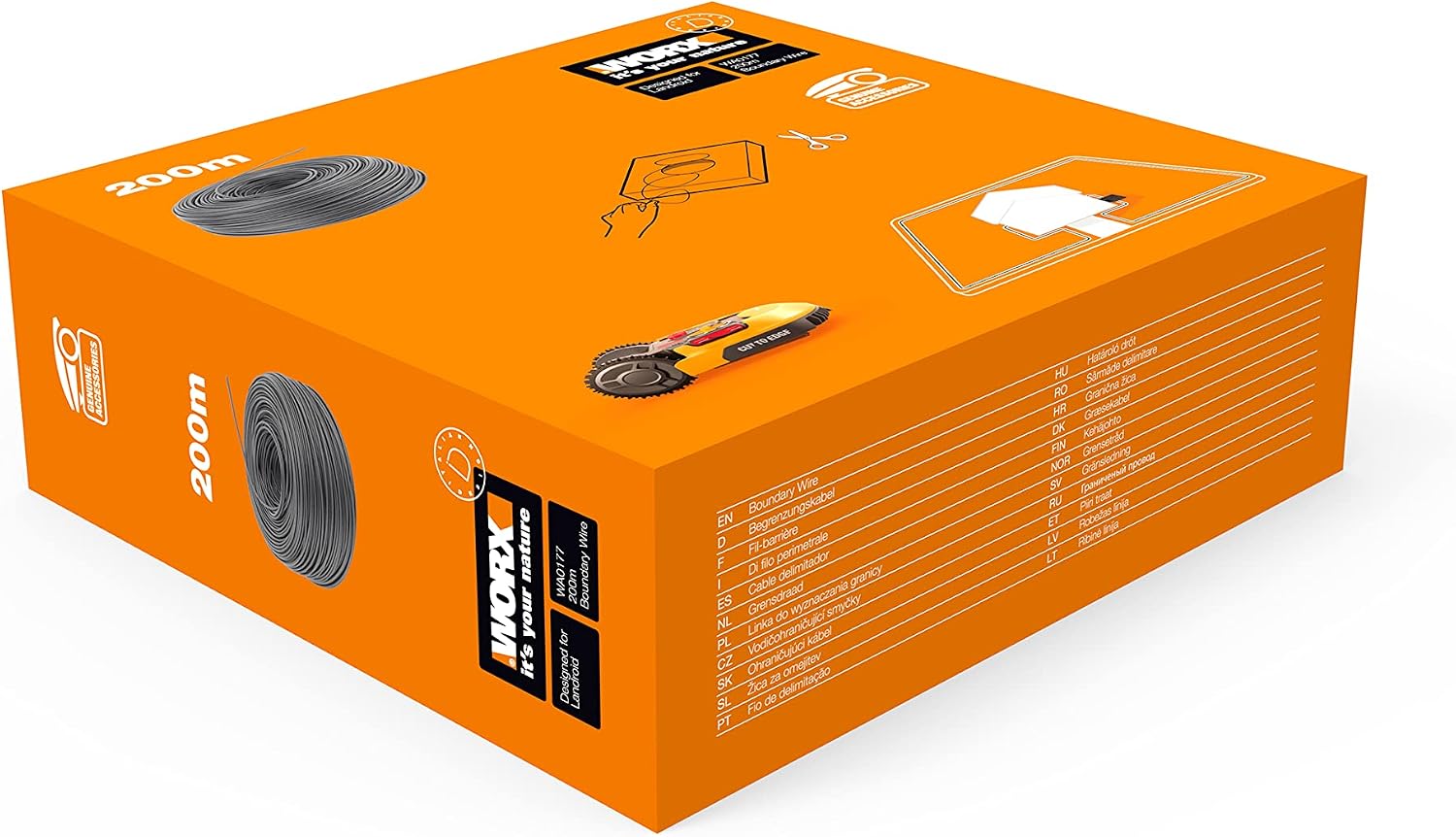 Detalle de WORX WA0177 filo perimetrale da 200 m per robot rasaerba Landroid nero