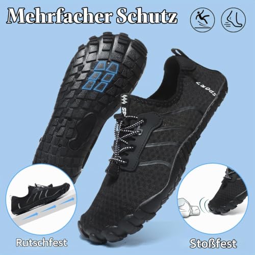 Detalle de Hanani Badeschuhe 6906 – Wasserschuhe für Herren und Damen, Barfußgefühl, schnelltrocknend