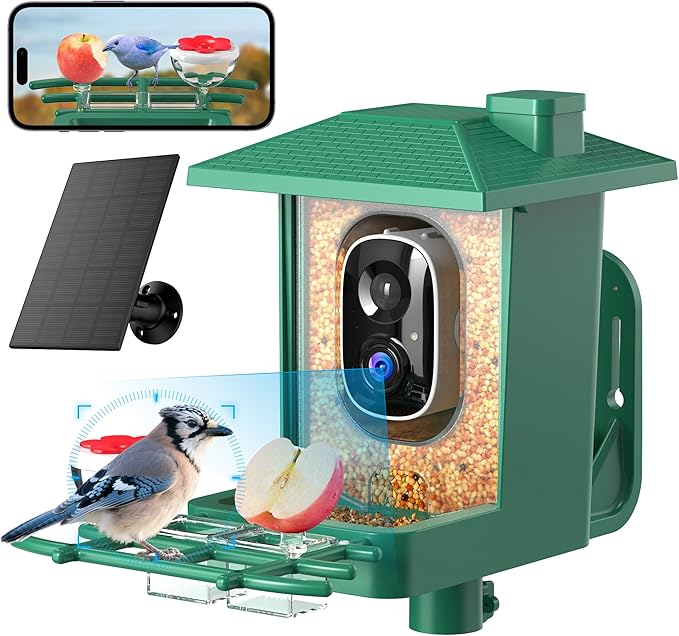 Comedero para Pájaros Exterior con Cámara Solar 2K HD 📸