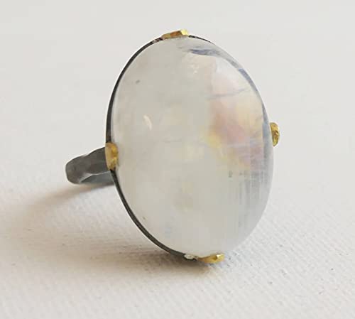 Thumbnail 6 de Mondstein Ring 925 Sterling Silber (US Größe 8) von Sophia Rose Jewellery