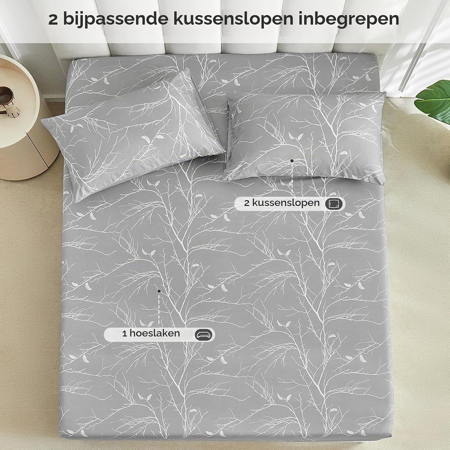 Detalle 2 de Tokokimo hoeslaken 180x200 cm van microvezel met hoekhoogte van 35 cm