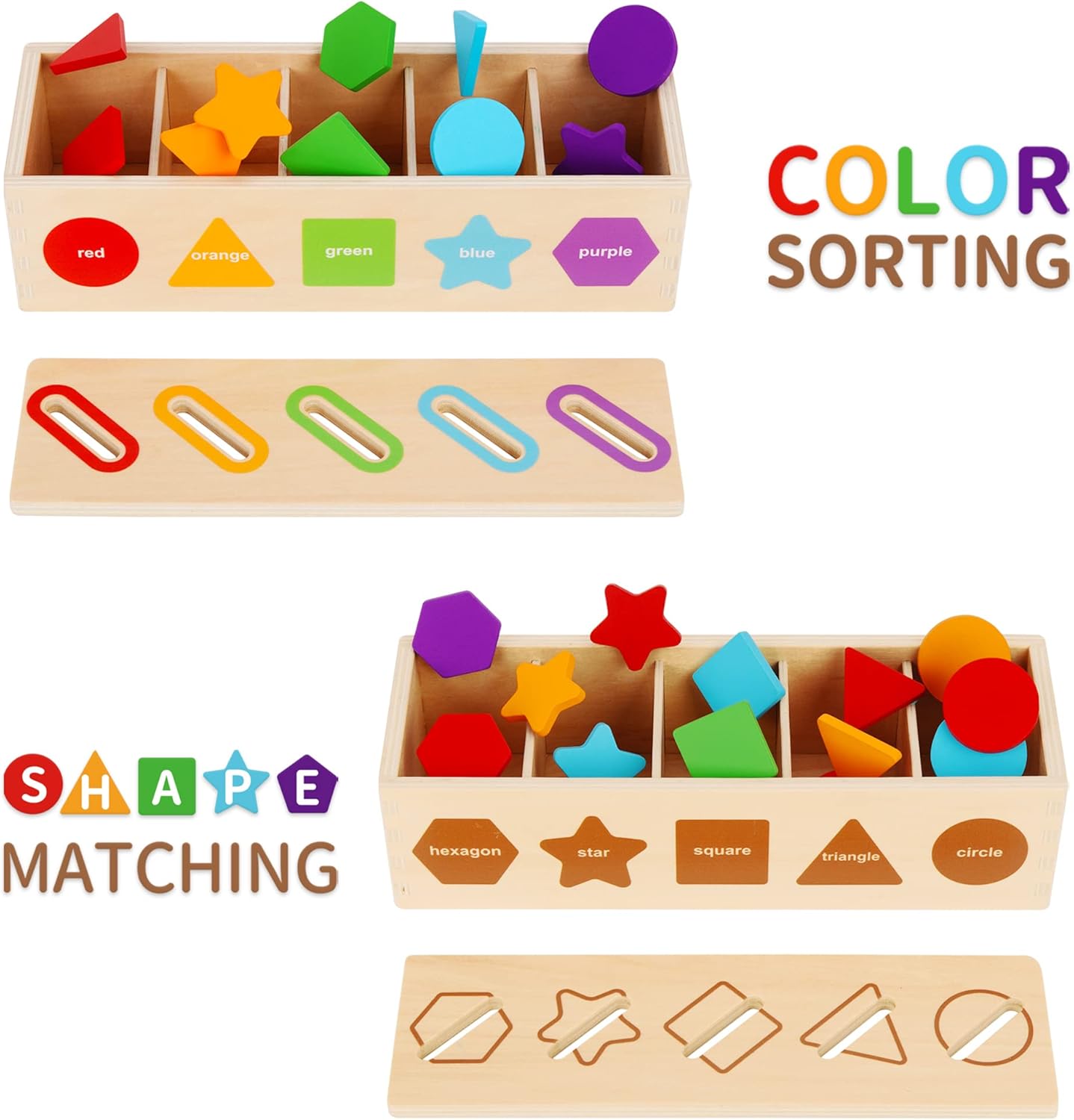 Detalle 2 de KMTJT Montessori Colour Sorting Toy for 2-Year-Olds