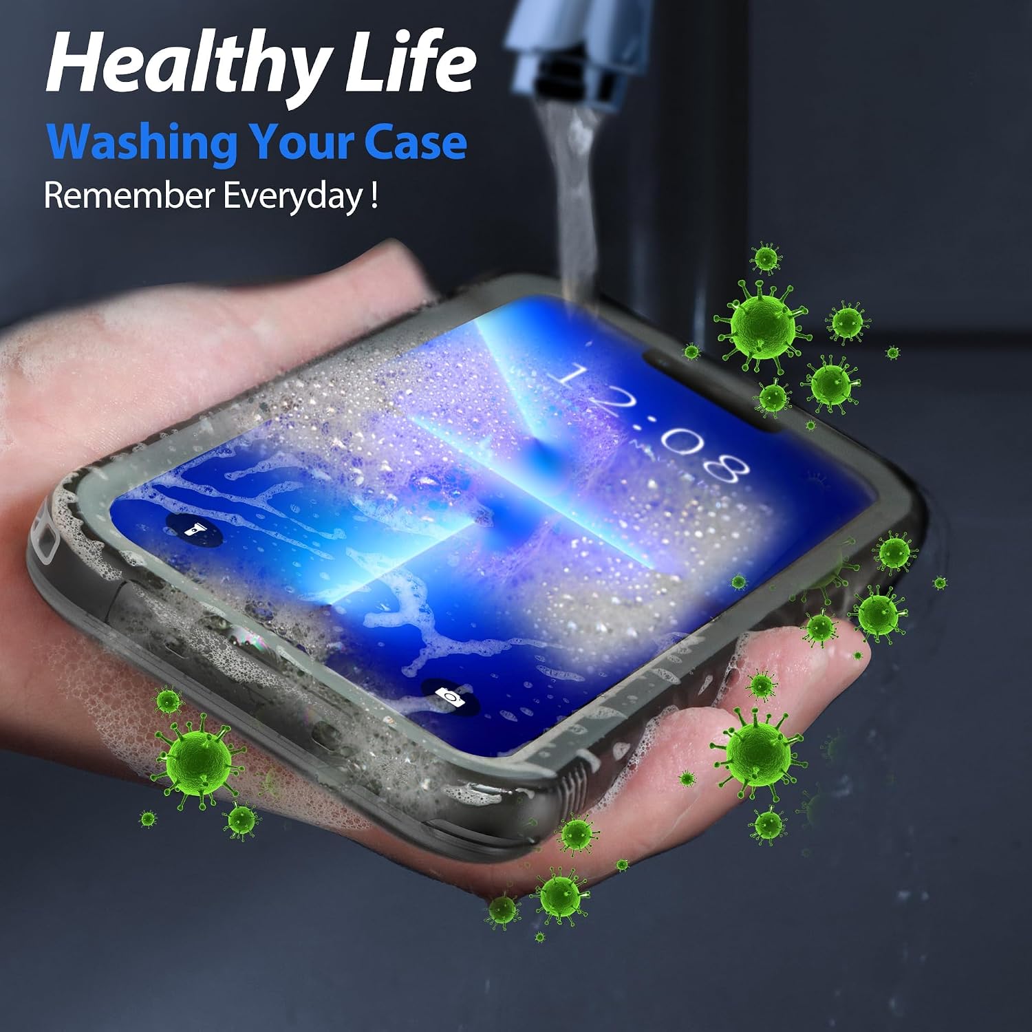 Detalle 1 de SPORTLINK WPC-M-13P-BK Waterproof Case for iPhone 13 Pro, MagSafe-Compatible