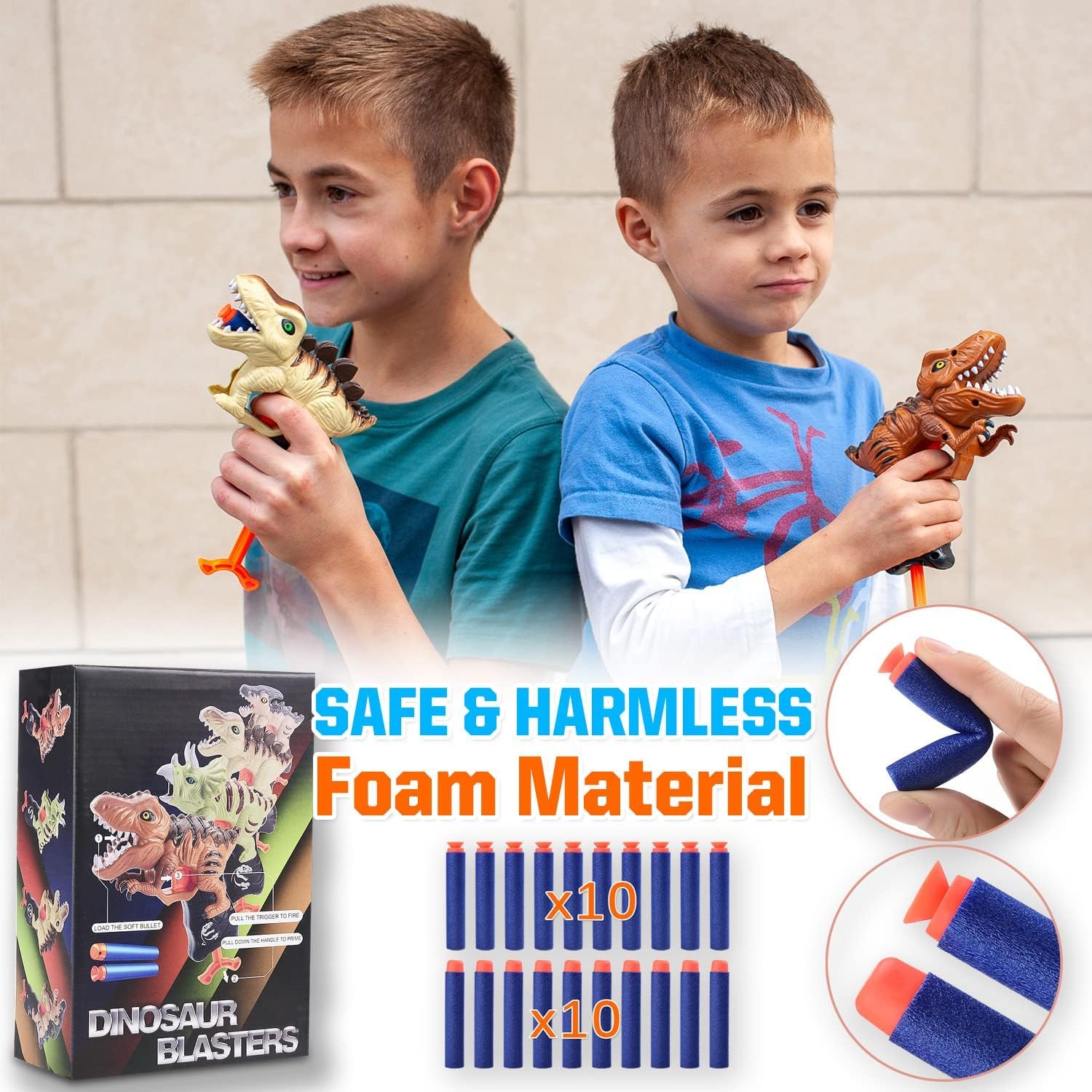 Detalle de Dinosaur Foam Dart Blasters 2-Pack