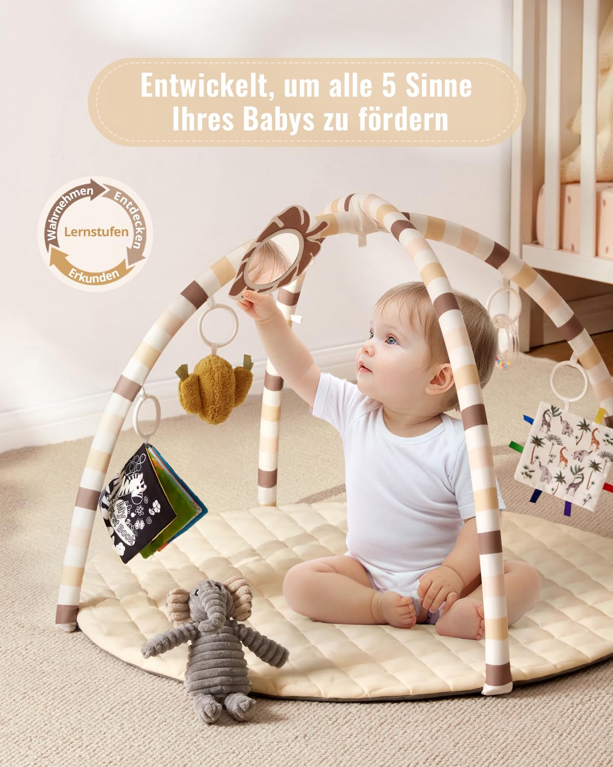 Detalle 2 de Blissful Diary Spielbogen Baby 6 Spielzeuge