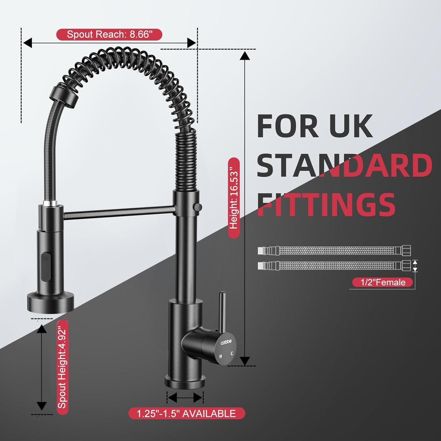 Detalle 2 de Cobbe Spring Kitchen Tap 360° swivel