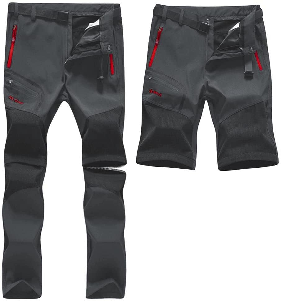 SANMIO pantaloni trekking uomo convertibili softshell, asciugatura veloce e rimovibili