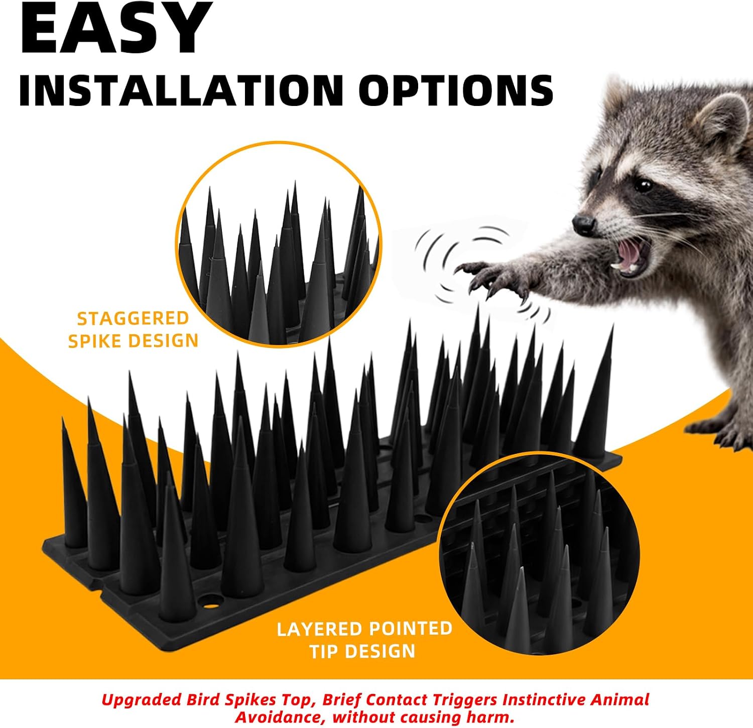Detalle de LavviTech Bird Spikes Plastic Outdoor Deterrent, 30-Pack, 41.9 ft Coverage