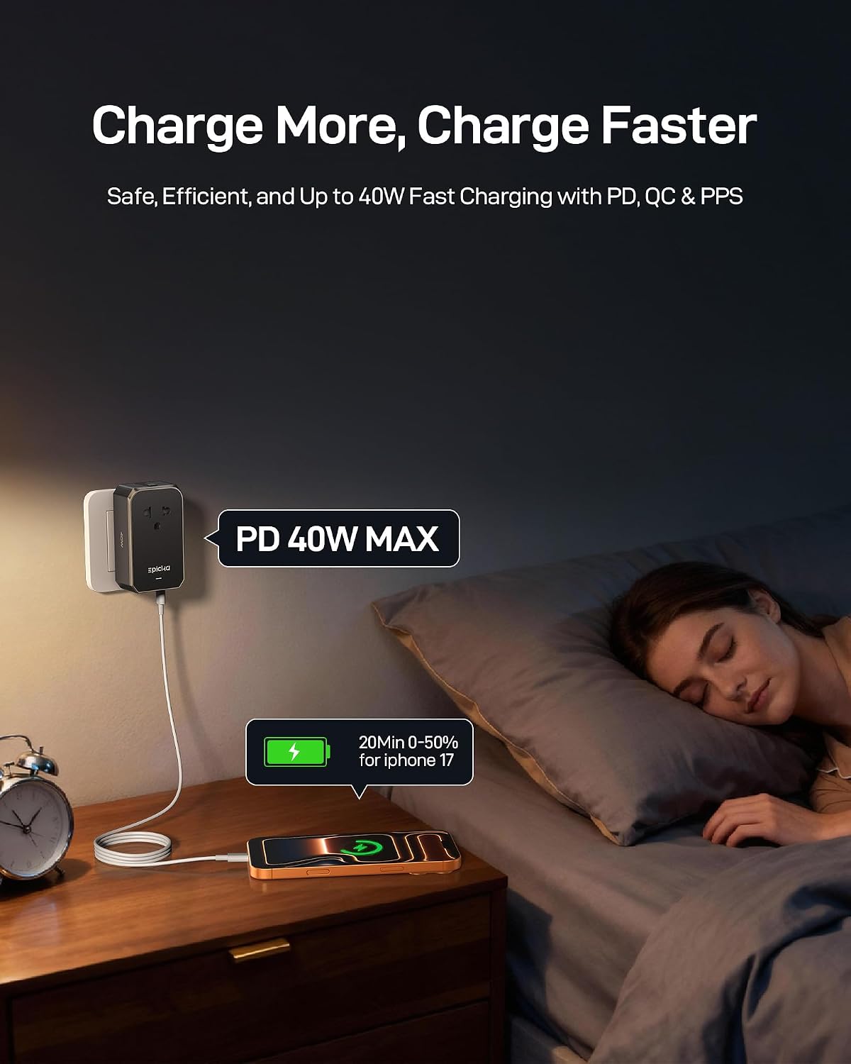 Thumbnail 6 de EPICKA Air 40W Universal Travel Adapter, 3 USB-C, USB-A and AC Outlet