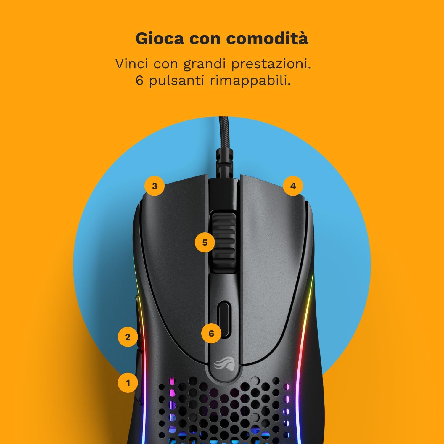 Detalle 2 de Glorious Model D 2 mouse gaming 58 g