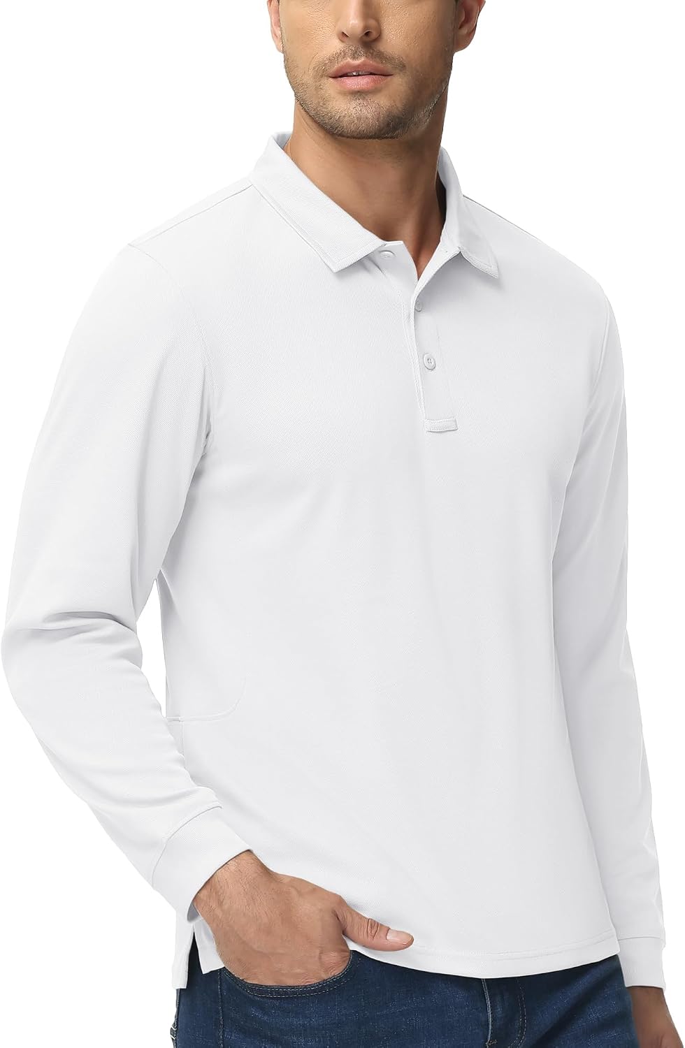 Thumbnail 6 de MAGCOMSEN Men's Polo Shirts 3 Button Quick Dry Long Sleeve Tactical Shirt