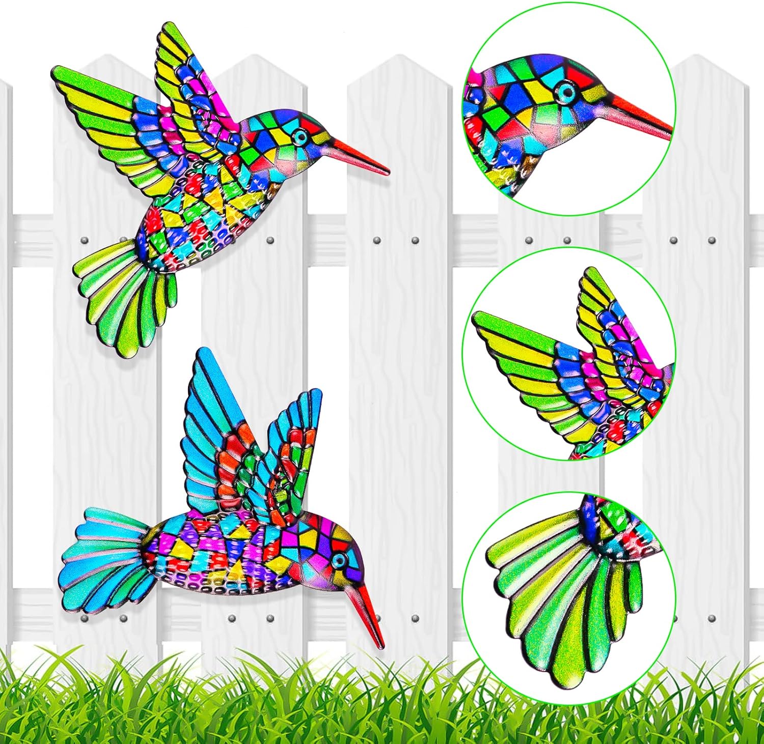 Detalle 2 de OFFCUP Métal Colibri Décoration Murale 2PCS