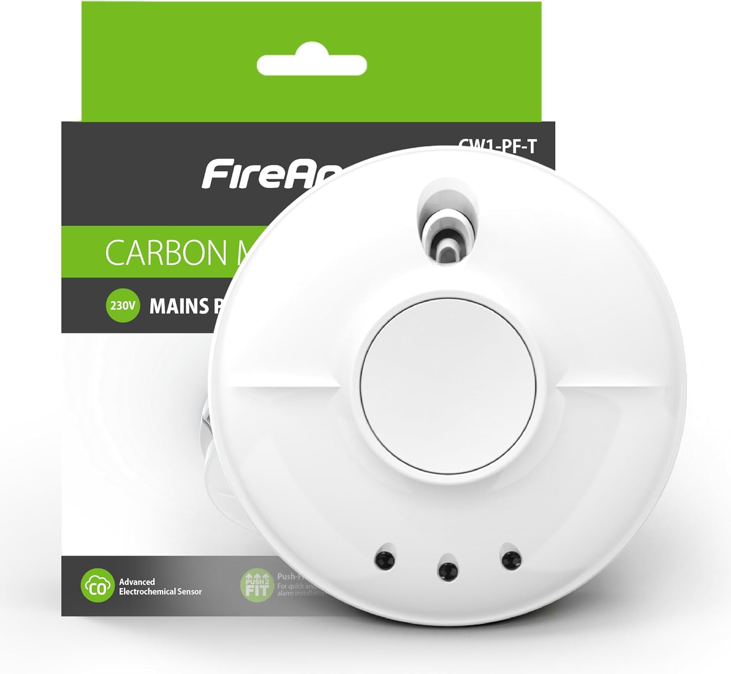 Thumbnail 1 de FireAngel CW1-PF-T Mains Carbon Monoxide Alarm with 9V Battery Back Up