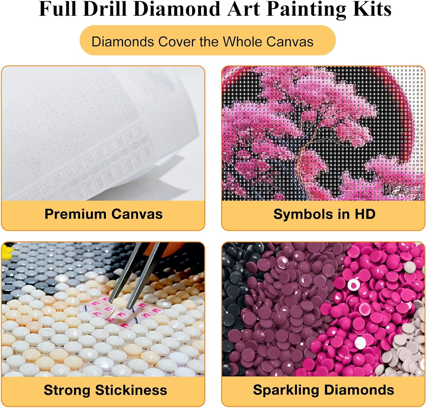 Detalle 2 de SparkGlow diamond painting kit, 27.5 x 15.7 inches