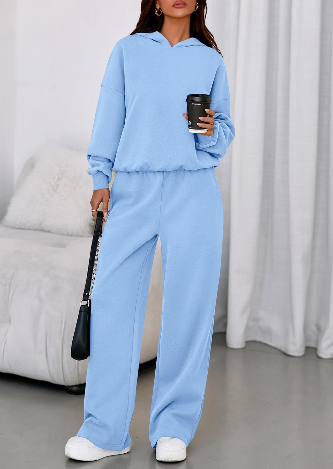Detalle 2 de PRETTYGARDEN Women's Sweatsuits 2-Piece Set (2026) Casual Winter Hoodie & Wide-Leg Sweatpants