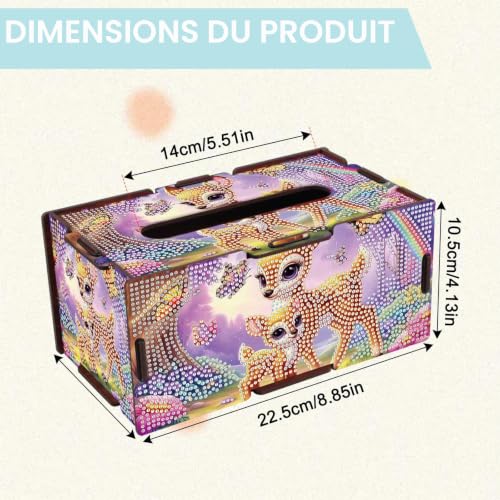 Detalle de JICFDAO DIY Diamond Painting Boîte Mouchoirs – Kit diamant prêt à l’emploi