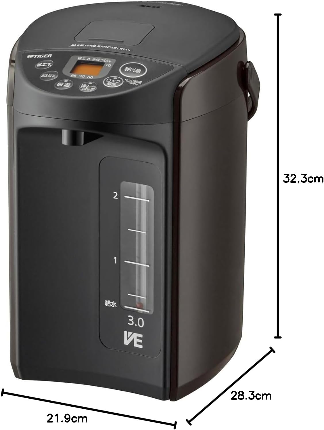 Thumbnail 6 de タイガー魔法瓶 PIS-N300T 電気ポット 3.0L 蒸気レス・節電VE保温・コードレスエアー給湯