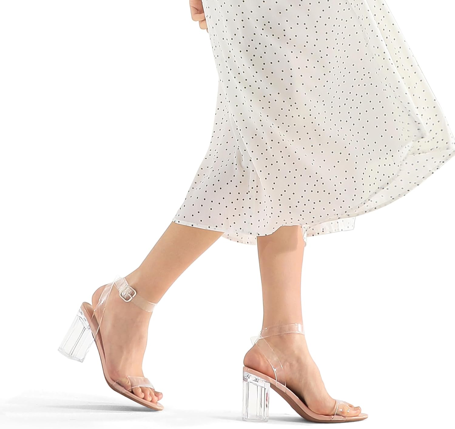 Detalle de COASIS Women’s Chunky Block Heels Open Toe Ankle Strap 3.5-Inch Heeled Sandals