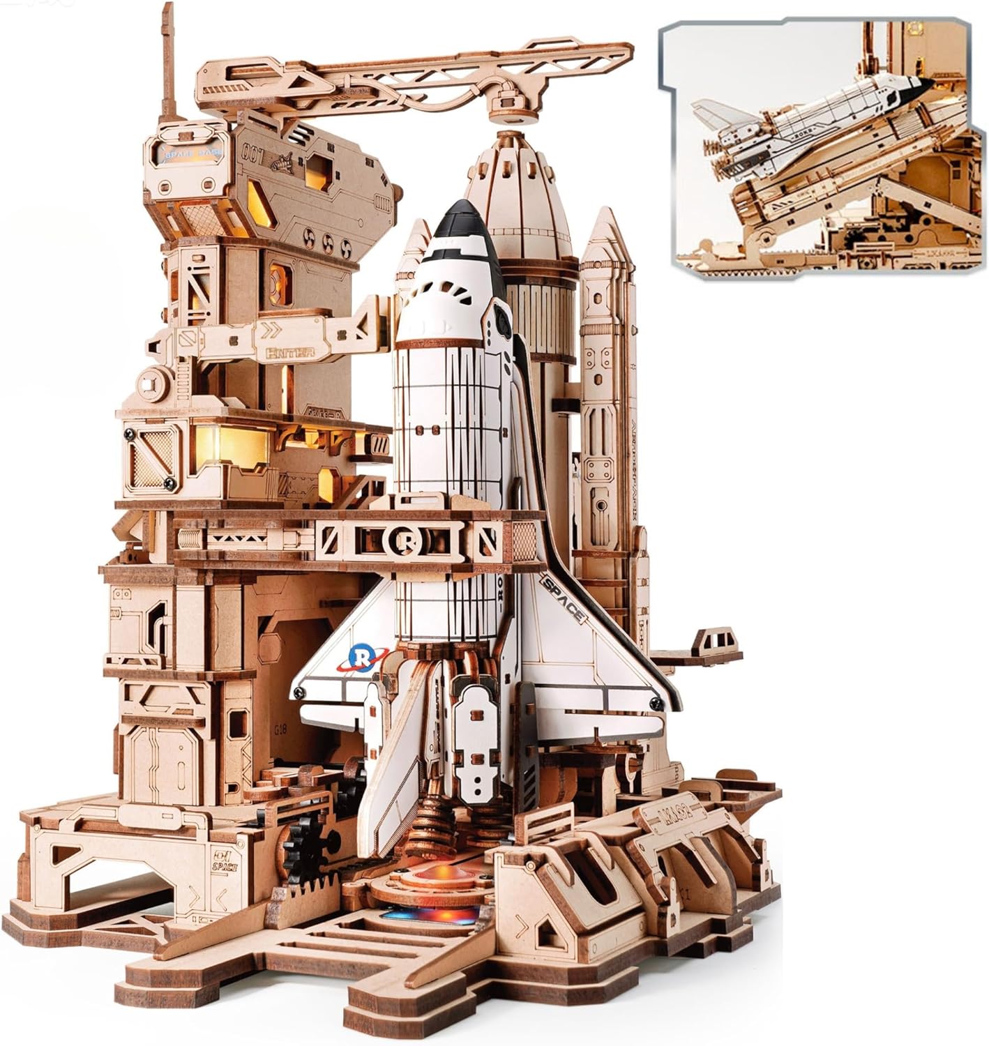 Detalle de ROKR LKA02 Space Shuttle 3D Wooden Puzzle 🧩
