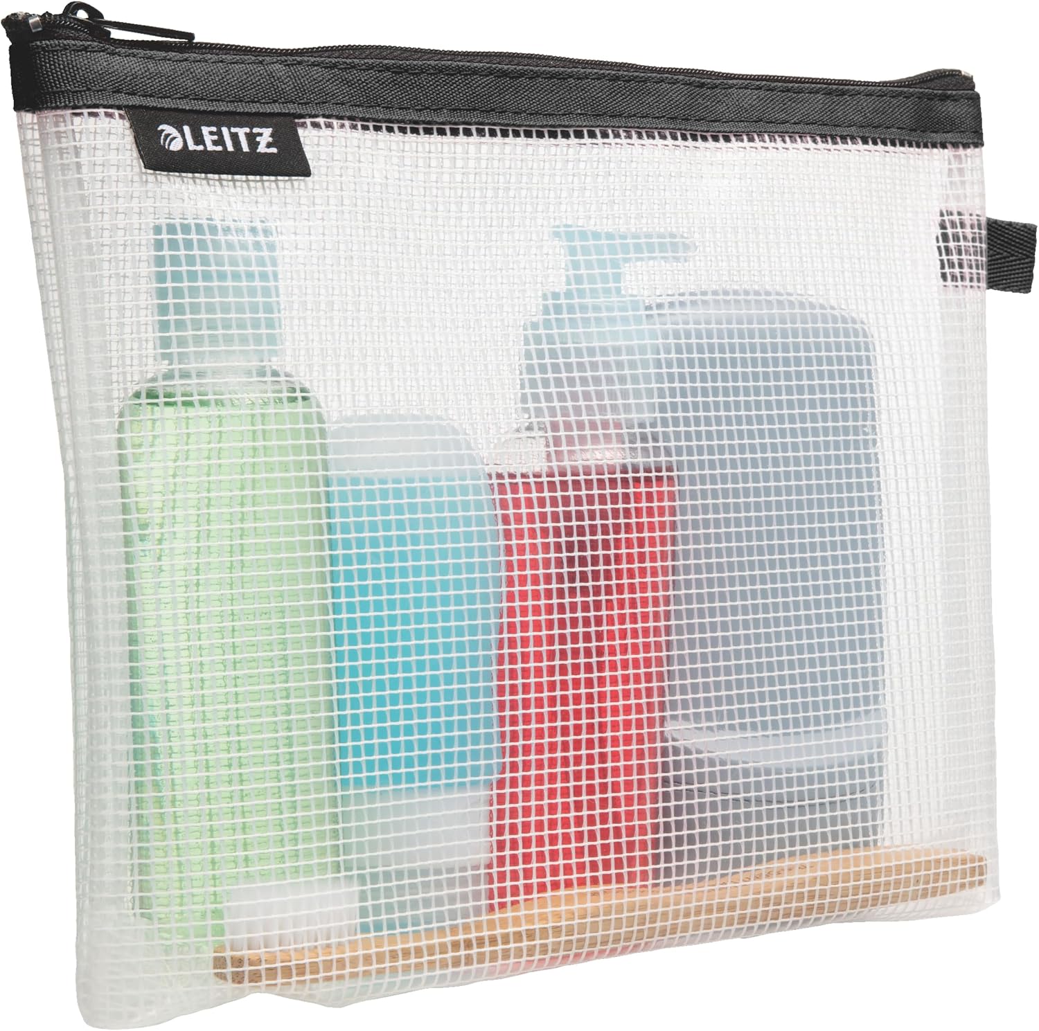 Detalle de Leitz WOW Busta da Viaggio per Cosmetici, Nero – 24 x 17 x 3 cm, resistente all'acqua (40140095)