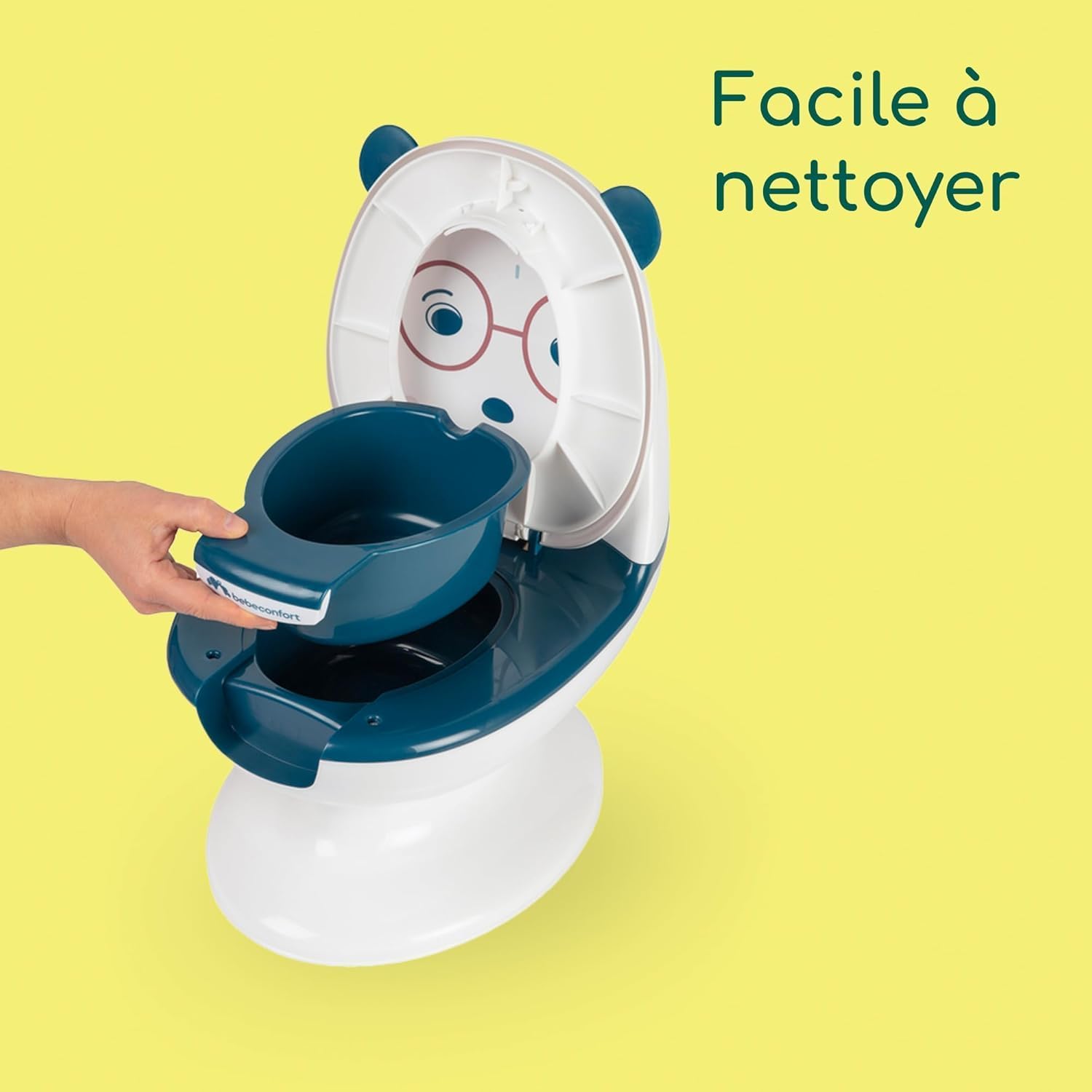 Detalle de Bebeconfort Pot Bébé Toilette avec Siège d’Apprentissage – Ours Bleu, 1–3 ans, 0–20 kg
