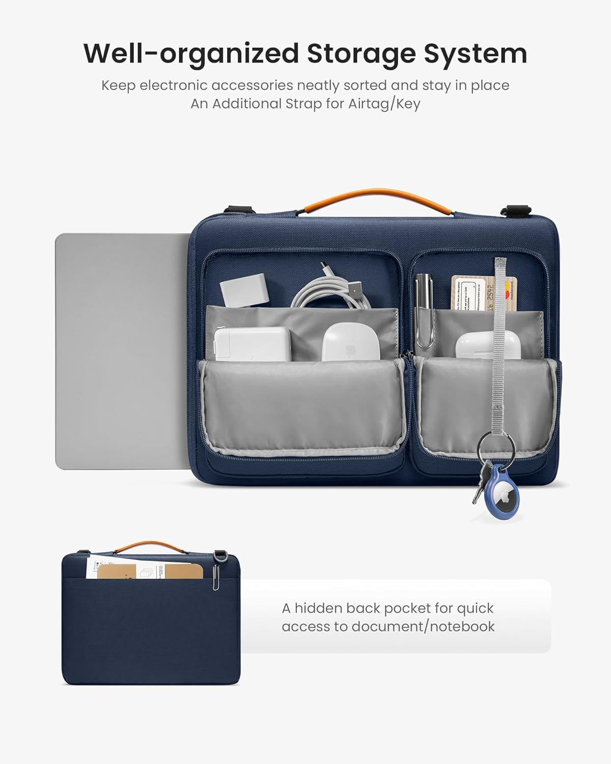 Detalle de tomtoc 360° Protective Laptop Shoulder Bag for 14-inch laptops (A42 series)