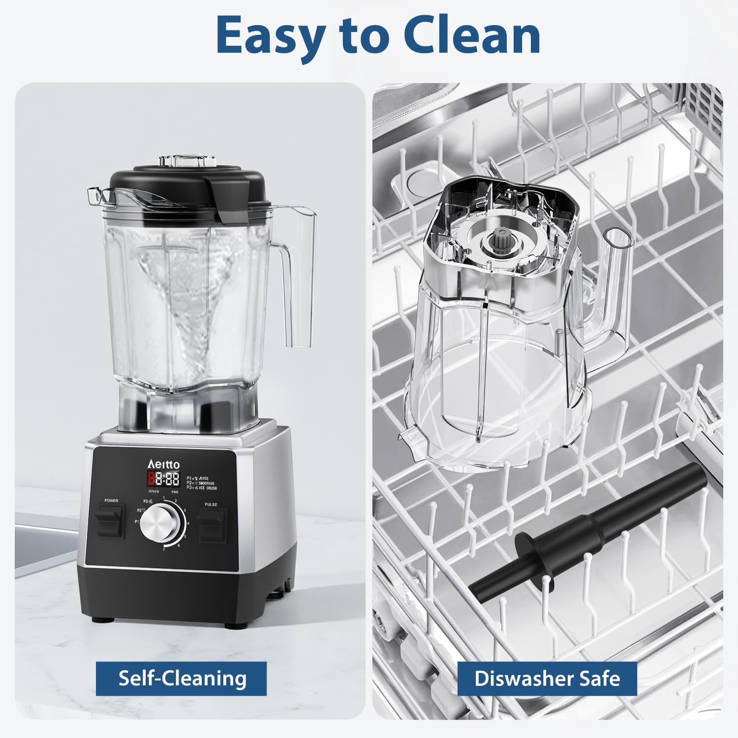 Detalle 2 de Aeitto countertop blender, 68-ounce capacity