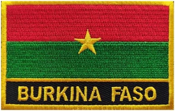 Detalle de Uijokdef Burkina Faso Flag Patch, Embroidered Polyester, Iron-On or Sew-On