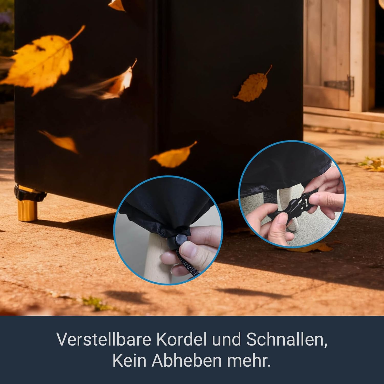 Detalle de Awnic Gartenstuhl Schutzhülle – Wasserdicht, windfest und jahresbeständig (68x68x110 cm, Oxford Stoff)
